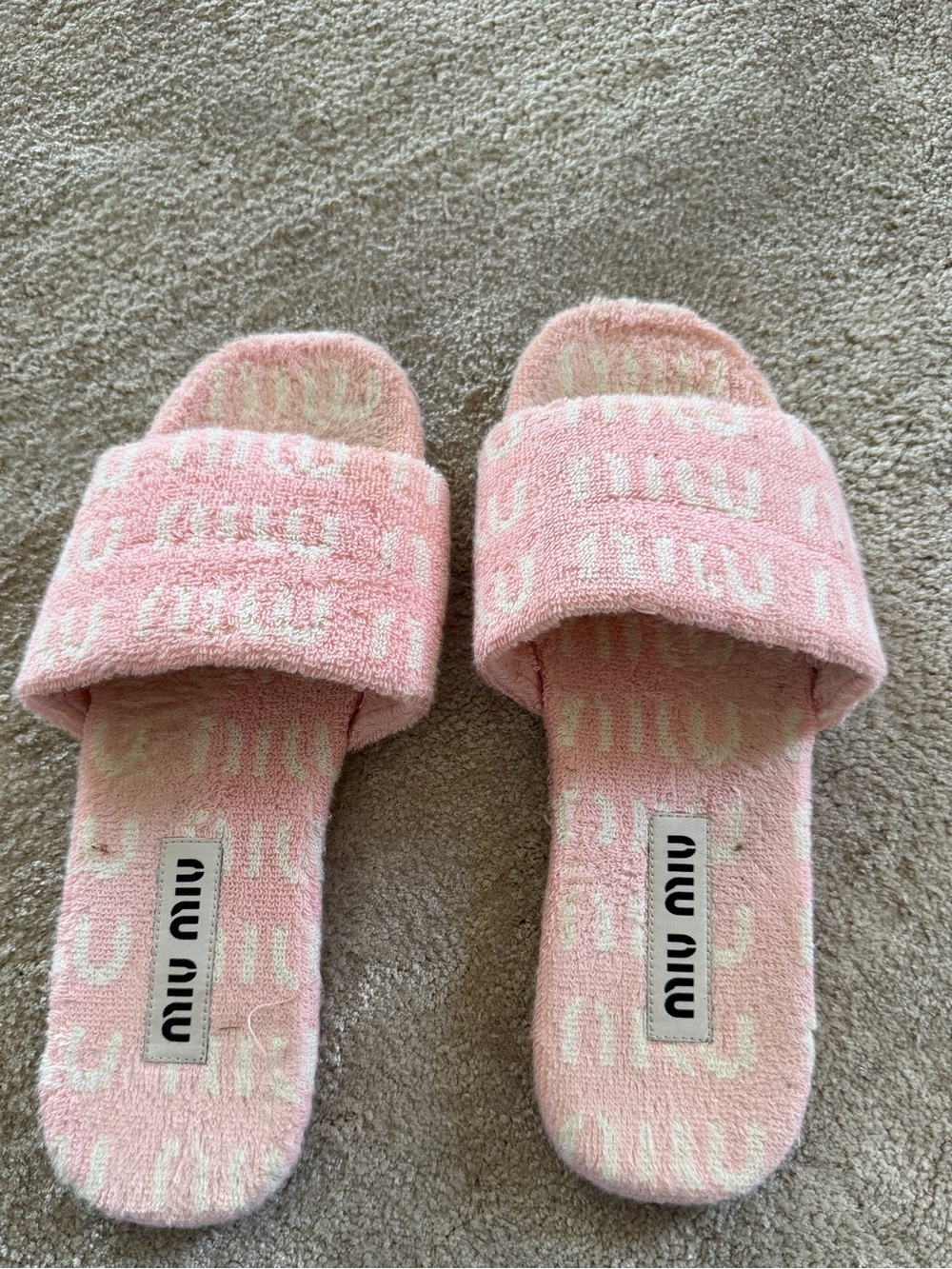 Miu Miu Logo Terry Slides! - Picture 6 of 6